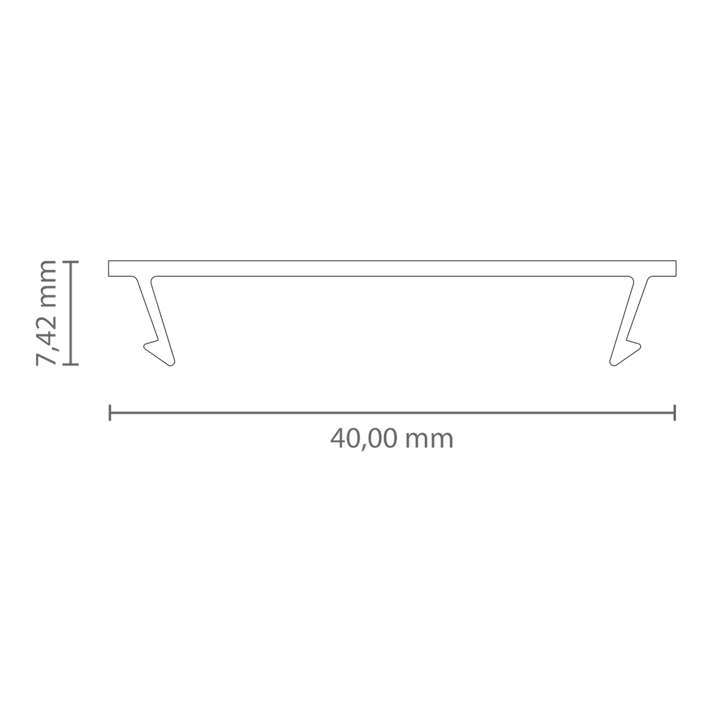 [432001055000] PC61_32 Cover FLAT f. LED Leuchtenprofil Exo-TI1_32 | Polycarbonat (Schwarz Opal Satiniert (FENIX), 2M)