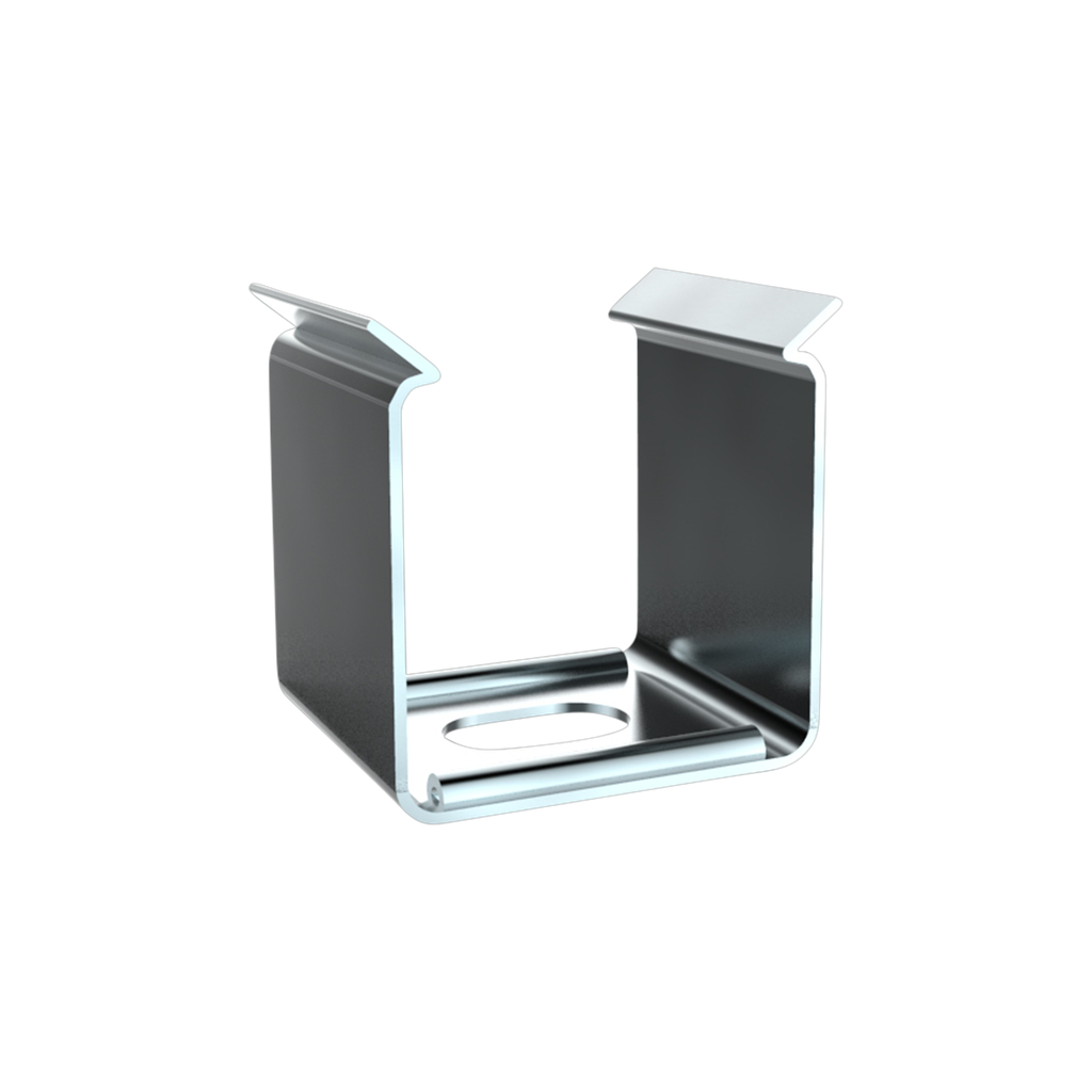 [331000000010] SPS-A0_8 Montageklammer SpringSteel f. LED Alu-Aufbauprofil Exo-A0_8 (Schwarz RAL9005)