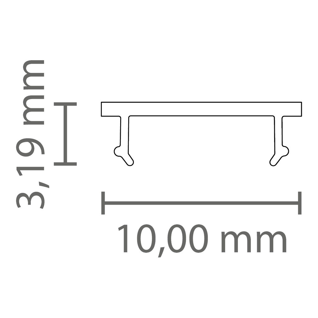 [412001010000] PC43_10 Cover FLAT f. LED Alu-Profile Exo-A0/F0 | Polycarbonat (Opal Satiniert (FENIX), 2M)
