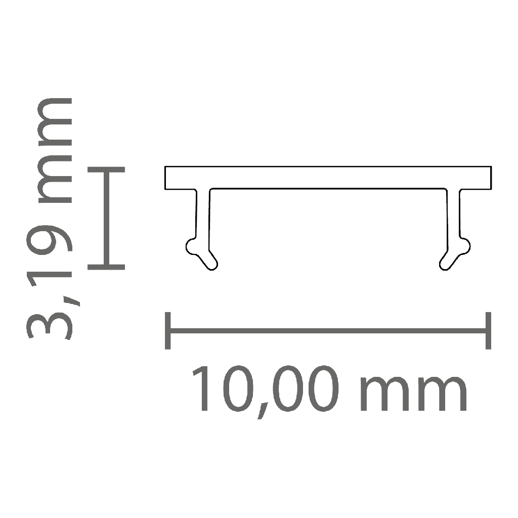 [432001010000] PC43_10 Cover FLAT f. LED Alu-Profile Exo-A0/F0 | Polycarbonat (Schwarz RAL9005, 2M)