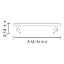 PC45_16 Cover FLAT f. LED Alu-Profile Exo-F1/F1H/F2/N1/N2/T3/T3H/T5/V2 | Polycarbonat