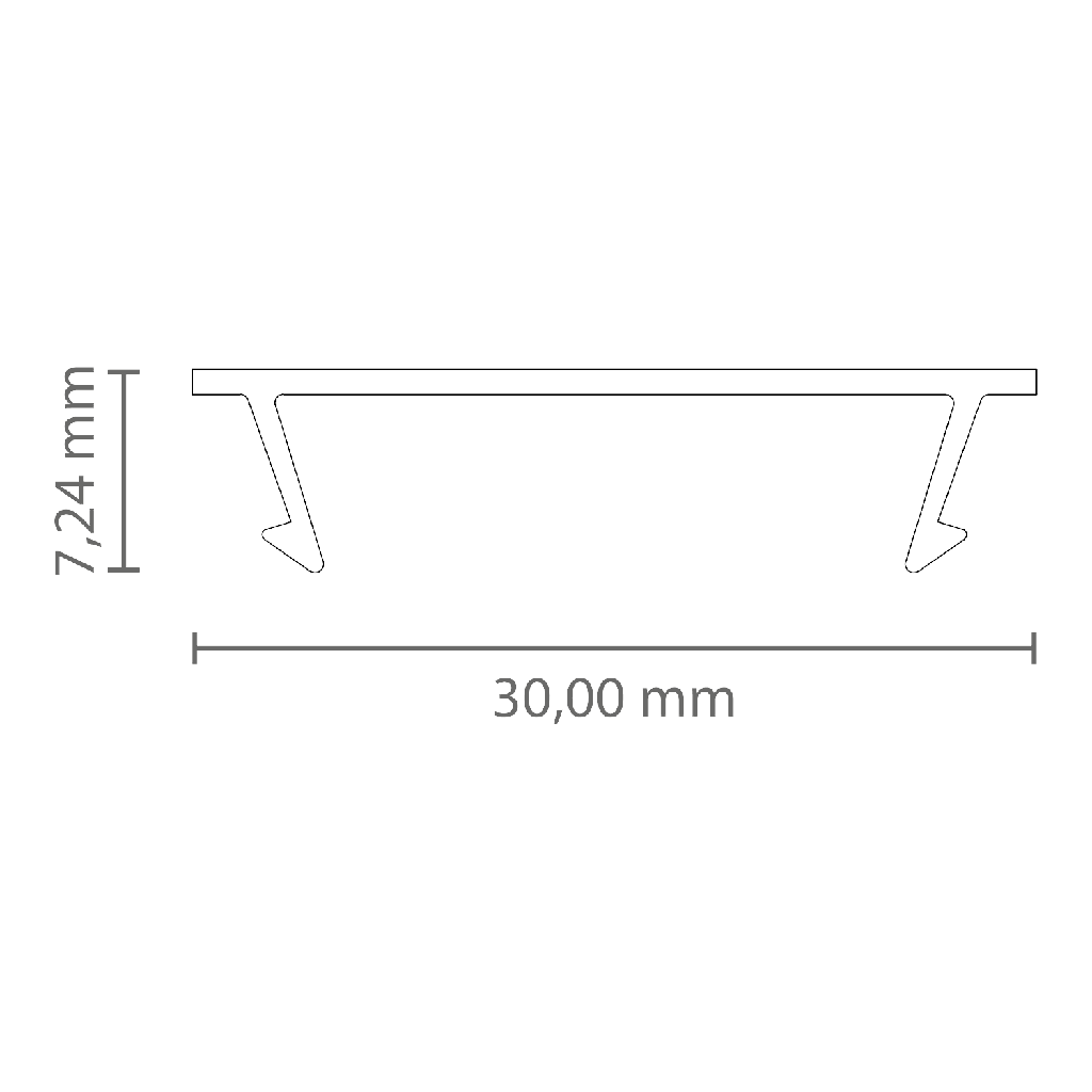 [432001030000] PC51_24 Cover FLAT f. LED Alu-Profile Exo-N3/N4 | Polycarbonat (Schwarz RAL9005, 2M)