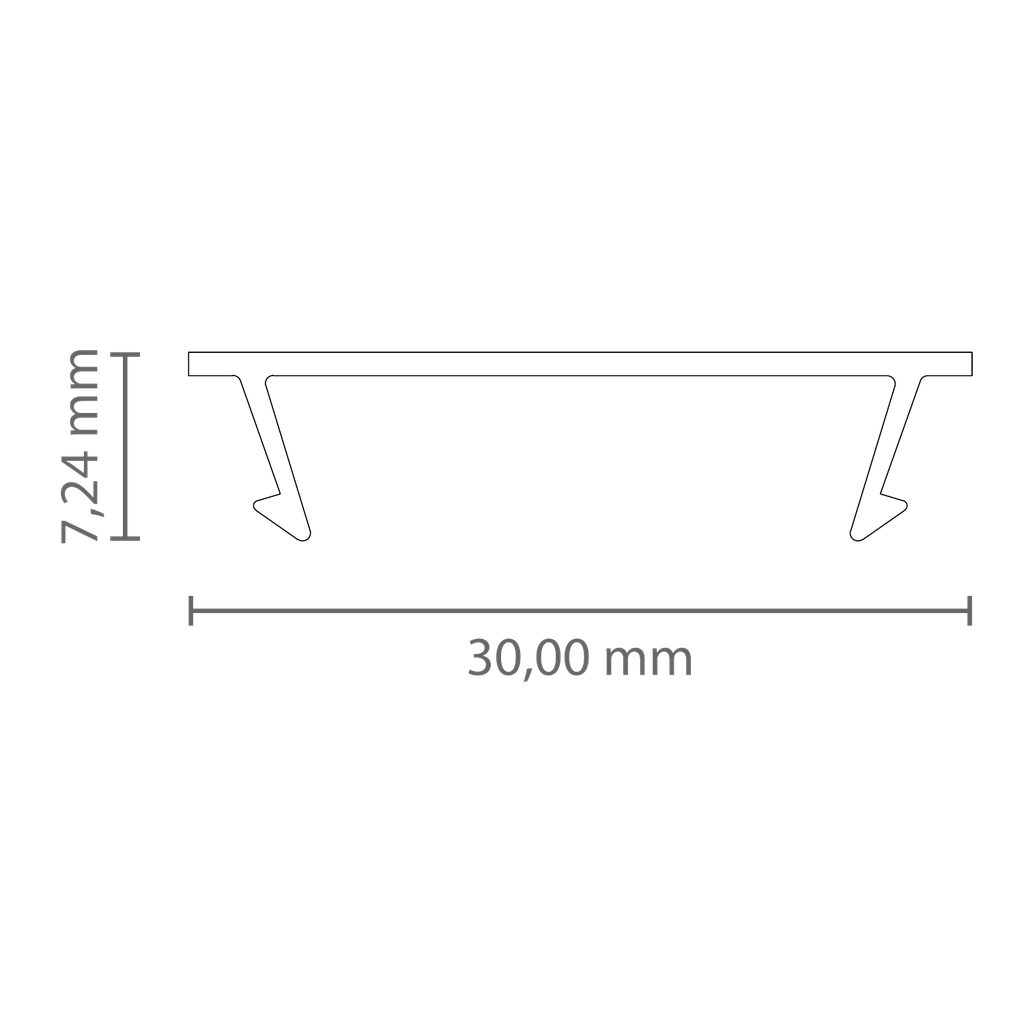 [432001030000] PC51_24 Cover FLAT f. LED Alu-Profile Exo-N3/N4 | Polycarbonat (Schwarz RAL9005, 2M)