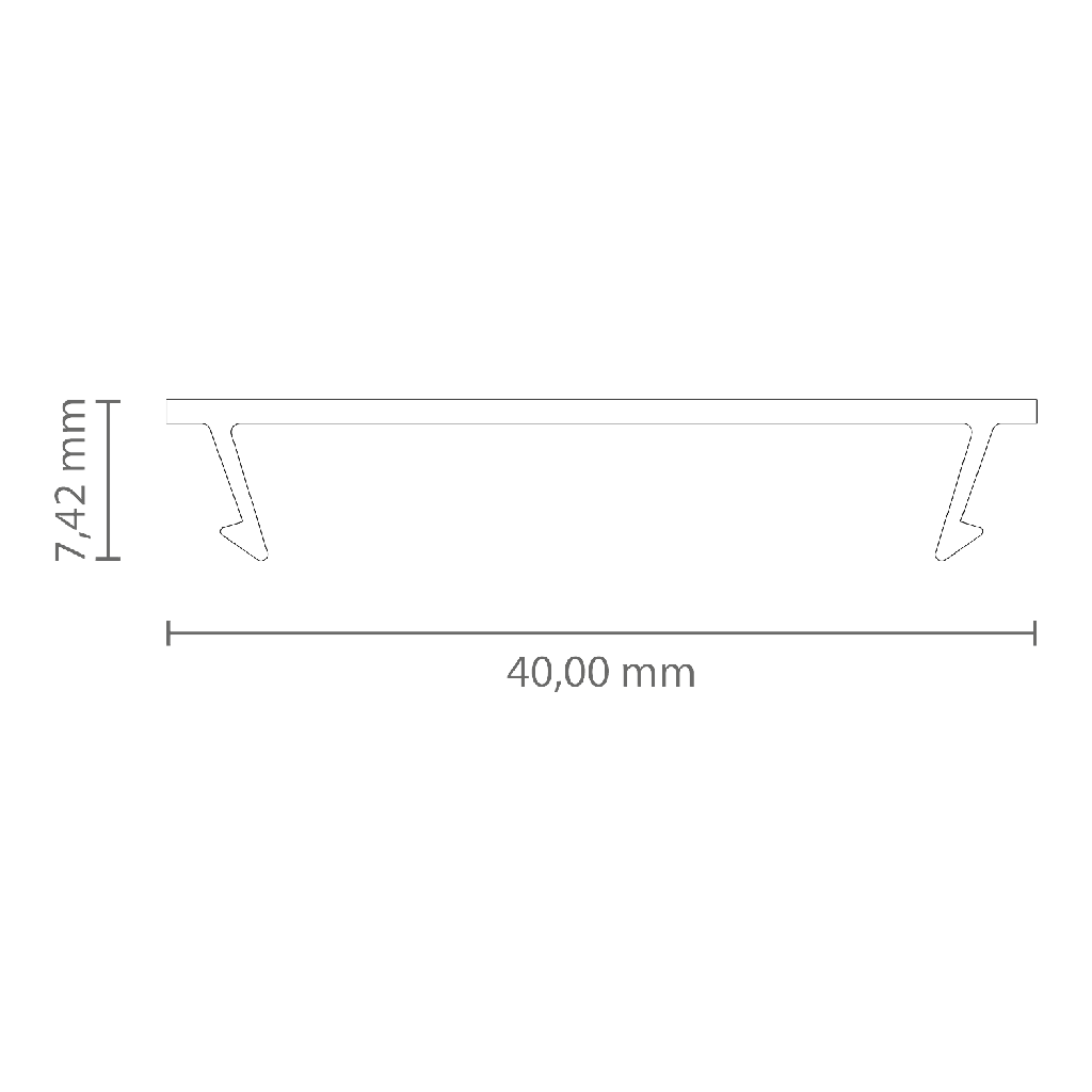 [432001055000] PC61_32 Cover FLAT f. LED Leuchtenprofil Exo-TI1_32 | Polycarbonat (Schwarz RAL9005, 2M)