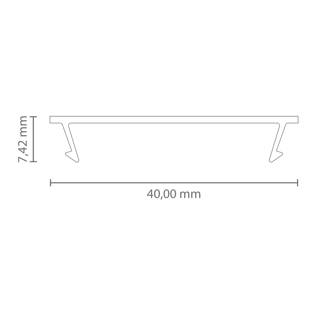 [432001055000] PC61_32 Cover FLAT f. LED Leuchtenprofil Exo-TI1_32 | Polycarbonat (Schwarz RAL9005, 2M)