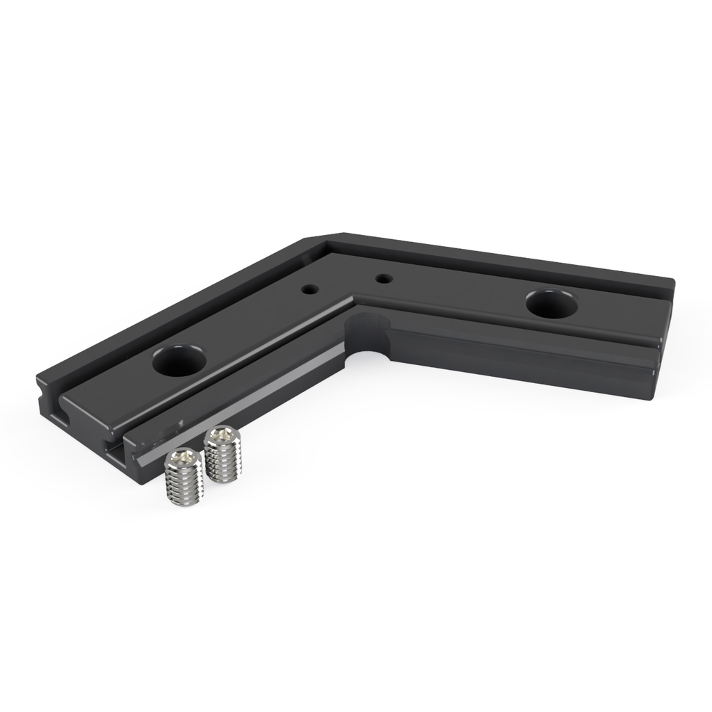 [530004113315] CON-A2 Verbinder 135° (Schwarz RAL9005)