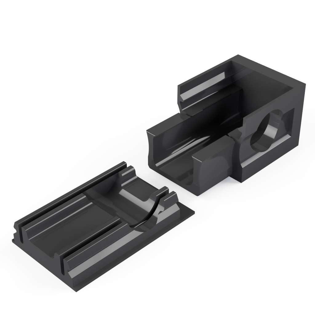 [530005115214] END-NLN2 Endstück Öffnung | rechts (Schwarz RAL9005)