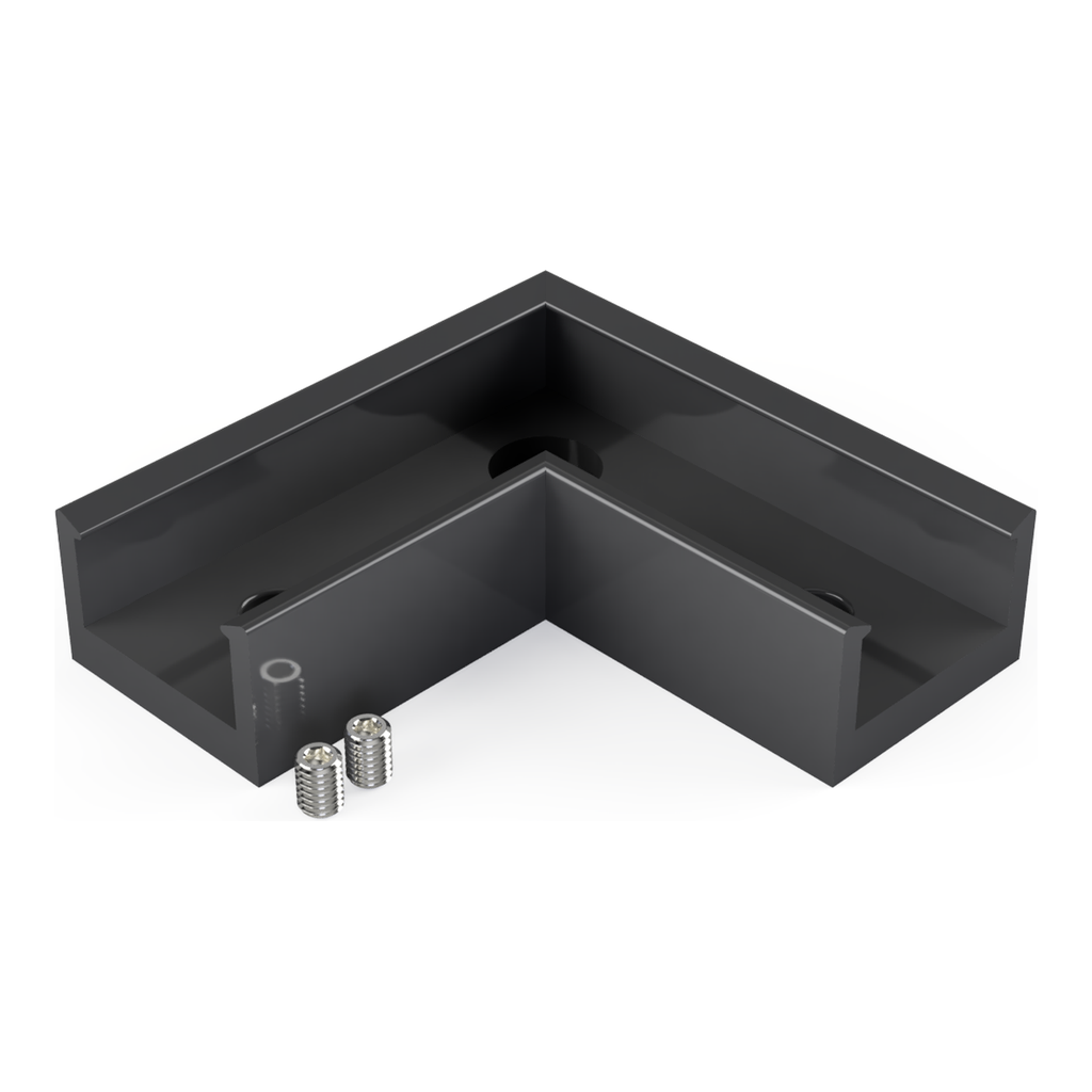 [530006113306] CON-A1 Verbinder 90° (Schwarz RAL9005 (FENIX))