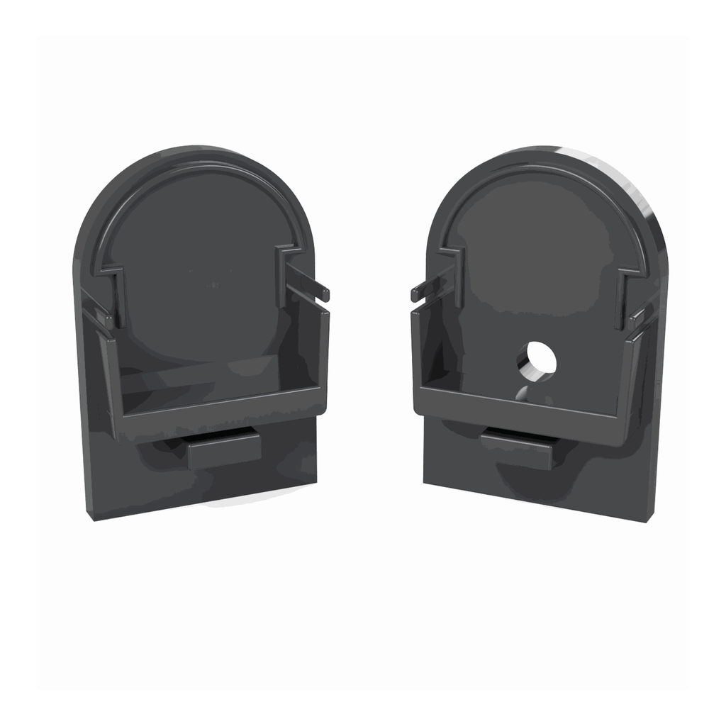 [530006129830] CAP-N4 Endkappe | HALF-ROUND (Schwarz RAL9005 (FENIX))