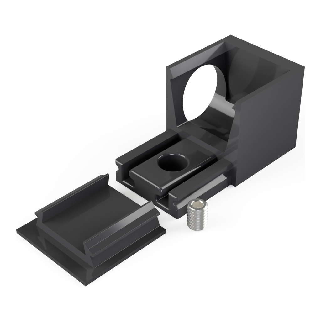 [530010113315] END-A2 Endstück Öffnung | links (Schwarz RAL9005 (FENIX))