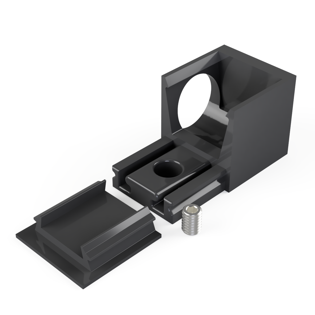 [530010113315] END-A2 Endstück Öffnung | links (Schwarz RAL9005)