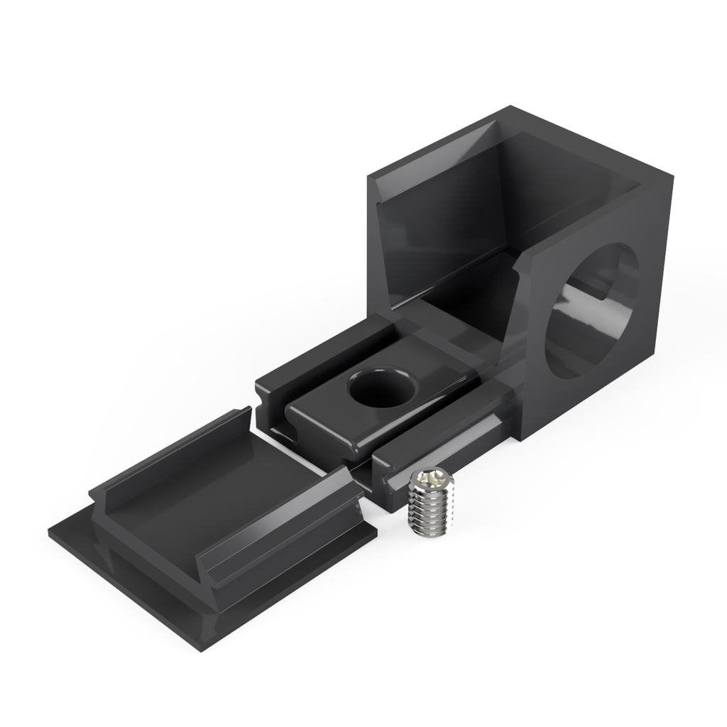 [530011113315] END-A2 Endstück Öffnung | rechts (Schwarz RAL9005)