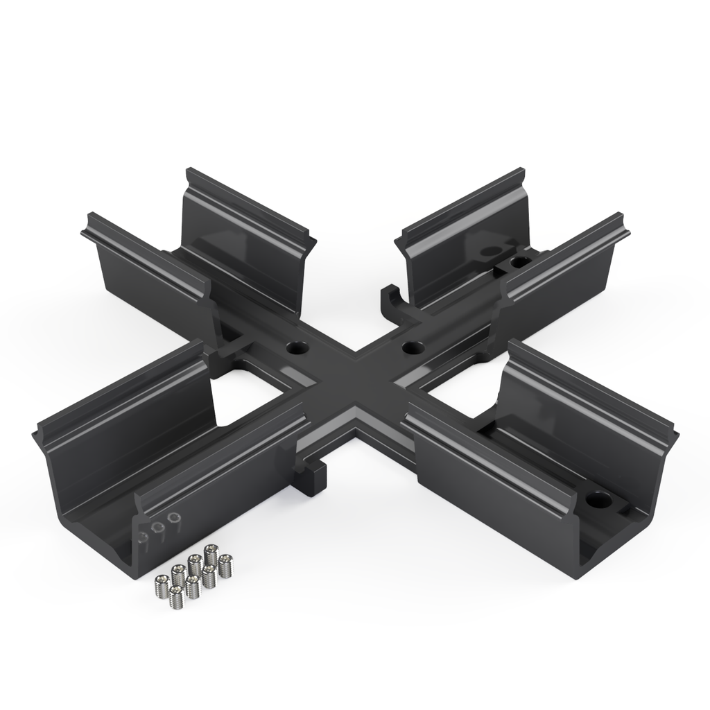 [530011432402] CON-TI1 Verbinder X-Stück (Schwarz RAL9005)