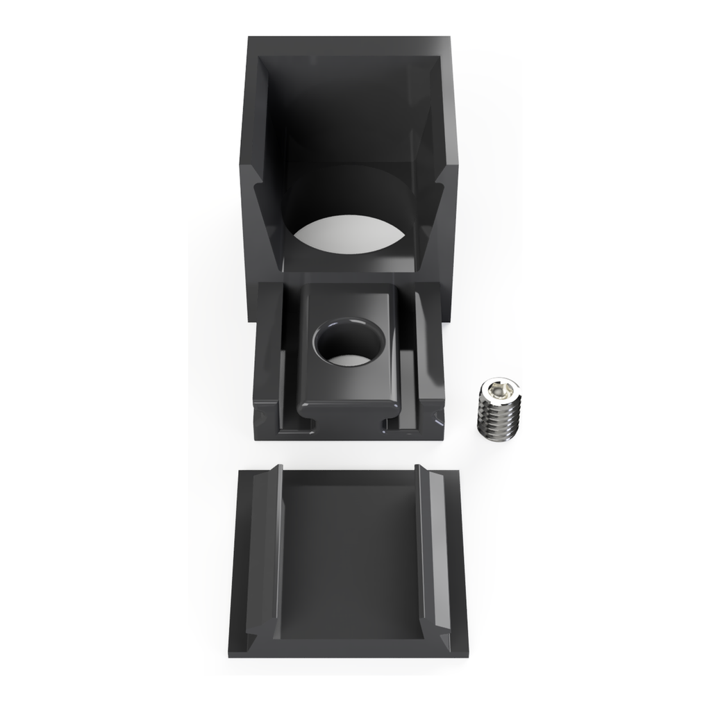 [530012113315] END-A2 Endstück Öffnung | unten (Schwarz RAL9005 (FENIX))