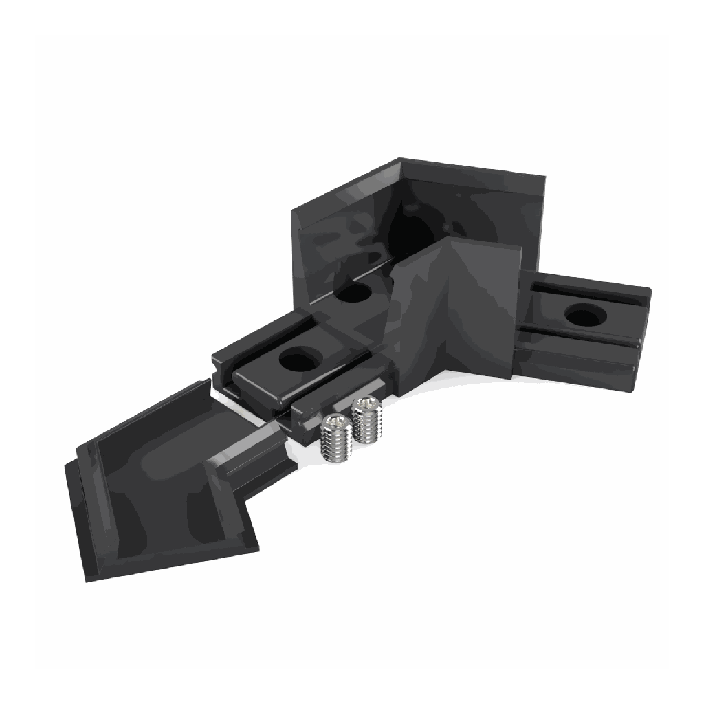 [530015113315] VMD-A2 Eckverbinder 120° (Schwarz RAL9005)