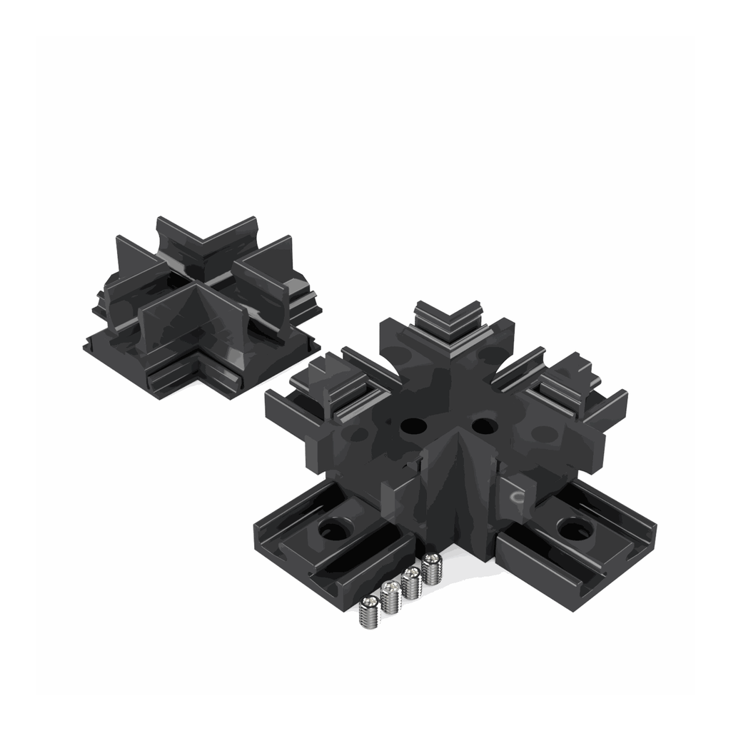 [530018118020] VMD-N2 Eckverbinder X (Schwarz RAL9005 (FENIX))