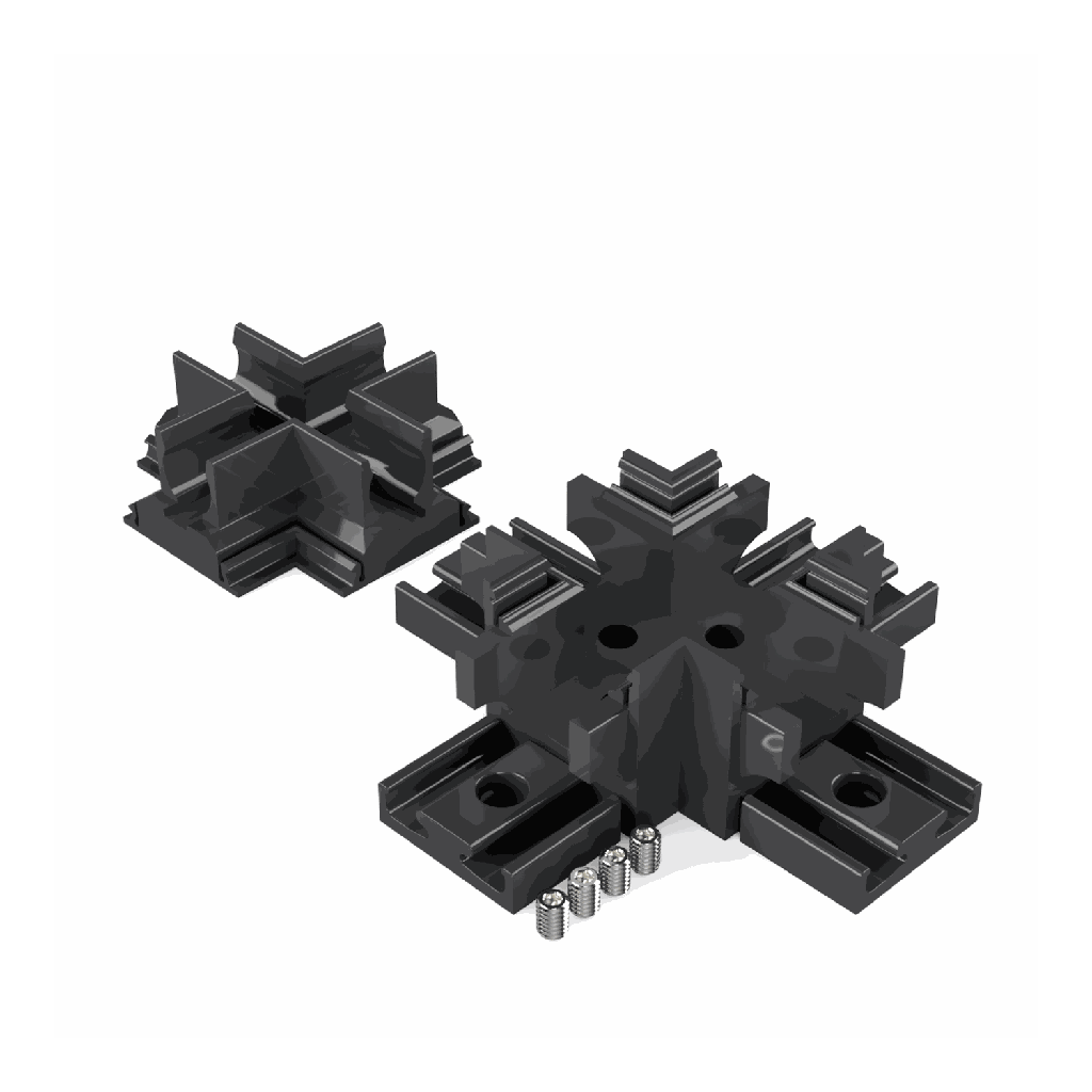 [530018118020] VMD-N2 Eckverbinder X (Schwarz RAL9005)