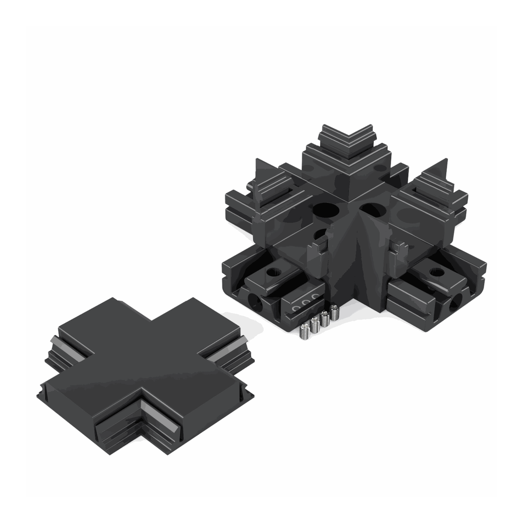 [530043129830] VMD-N4 Eckverbinder X (Schwarz RAL9005 (FENIX))