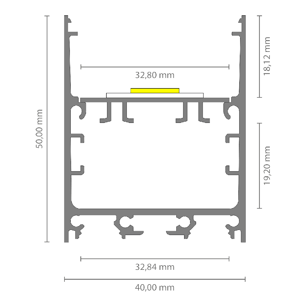 EXO-TI1 LEUCHTEN PROFIL | LED MAX.32MM | EXTRAWIDE