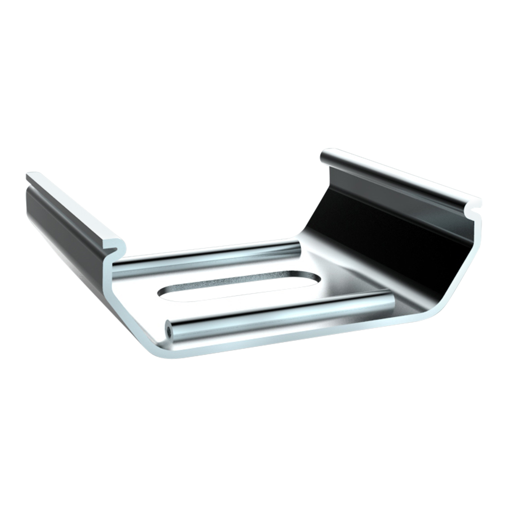 [311000000005] SPS-N3_24/TI1_32 Montageklammer SpringSteel f. LED Alu-Profile Exo-N3_24 u. Exo-TI1_32 | aussen | silber