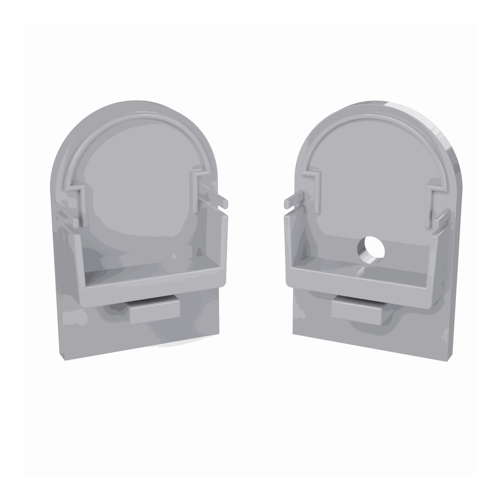[510005129830] CAP-N4 Endkappe | HALF-ROUND | ohne Loch | aluminium-silber