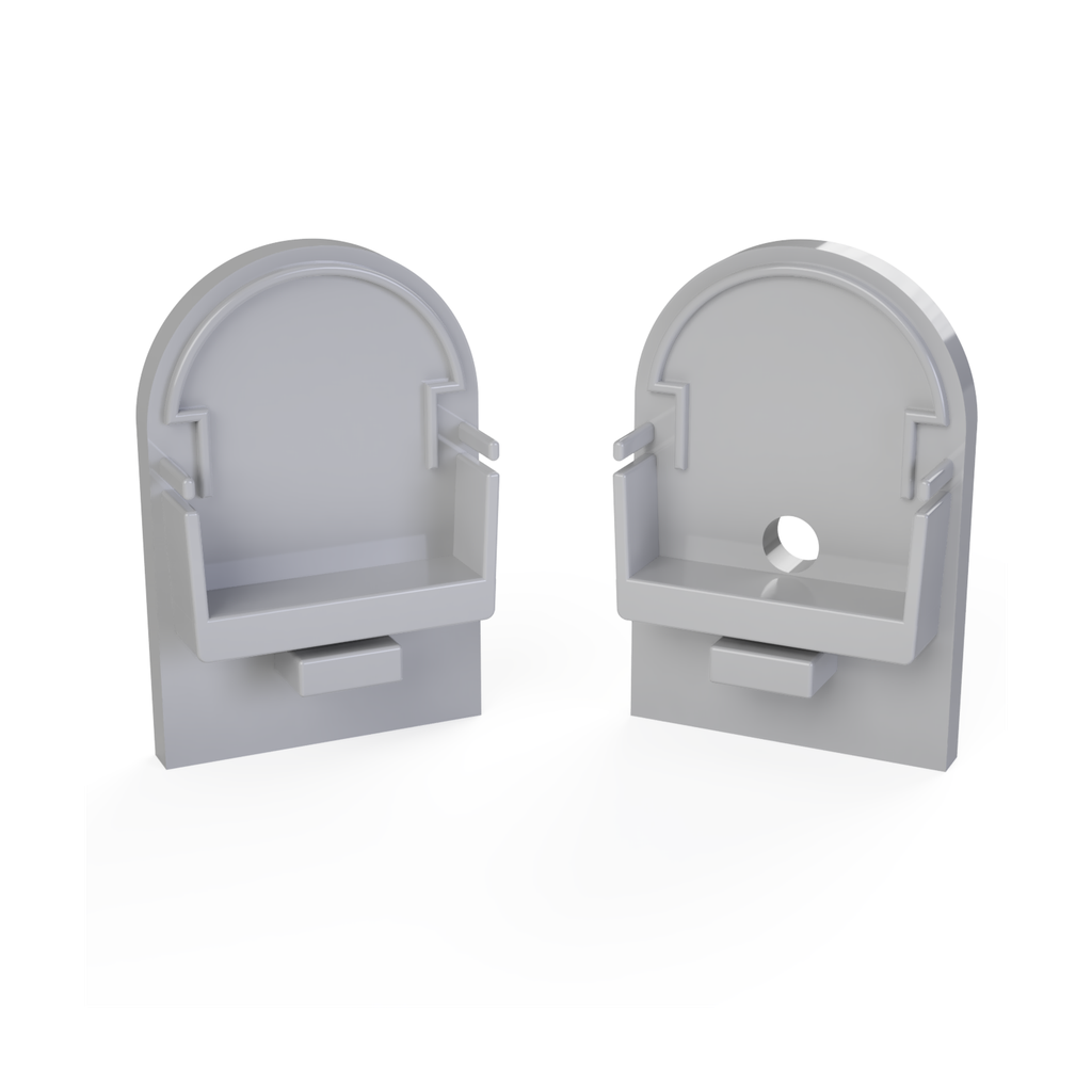 [510005129830] CAP-N4 Endkappe | HALF-ROUND | ohne Loch | aluminium-silber