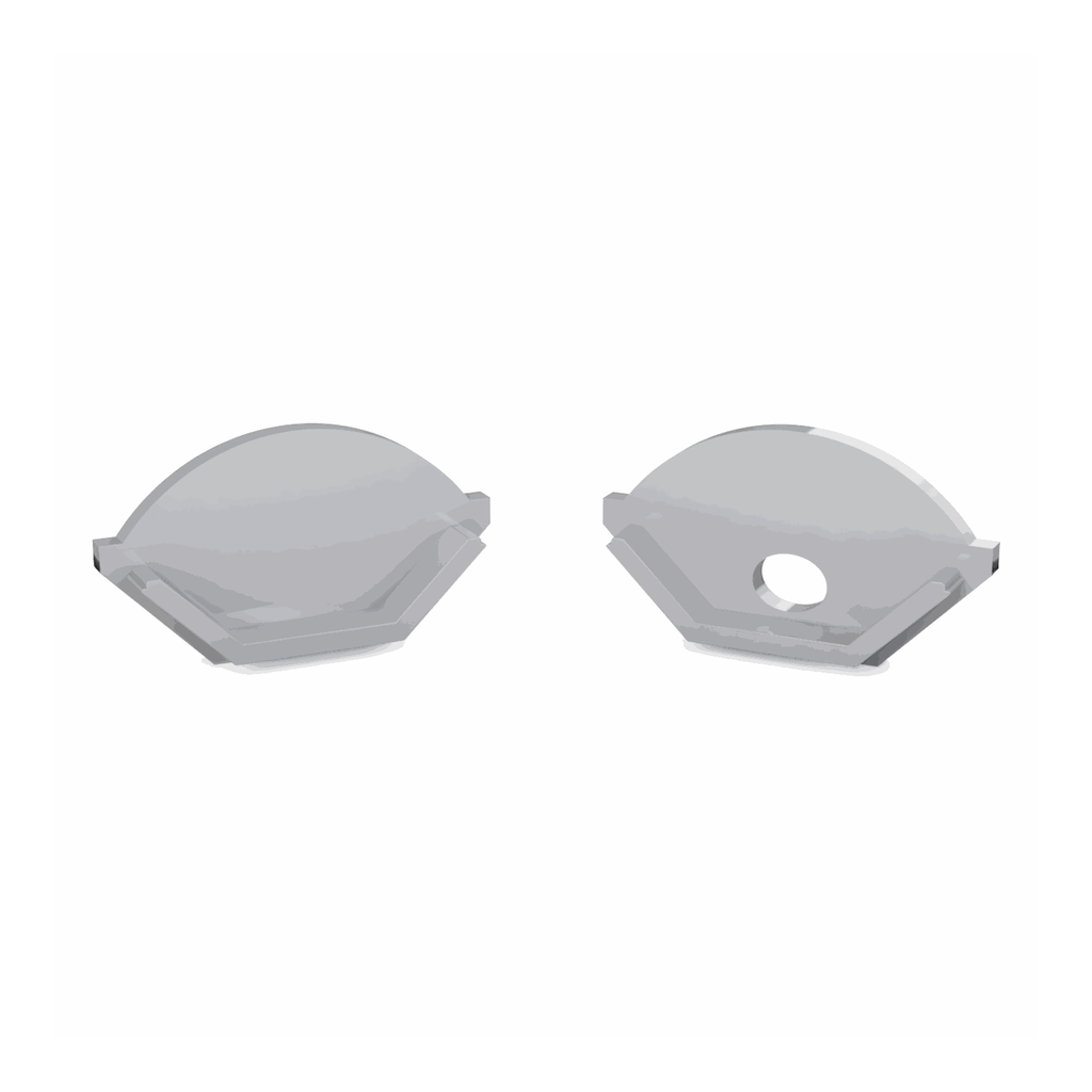 [511001036081] CAP-V1 Endkappe | HALF-ROUND | ohne Loch | aluminium-silber