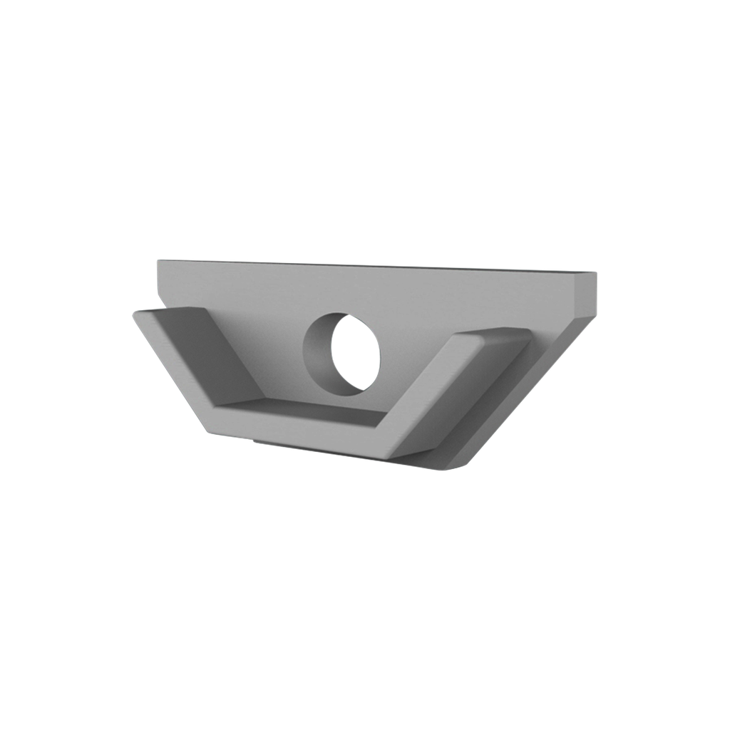 CAP-V1 Endkappe | mit Loch | aluminium-silber