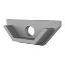 CAP-V1 Endkappe | mit Loch | aluminium-silber
